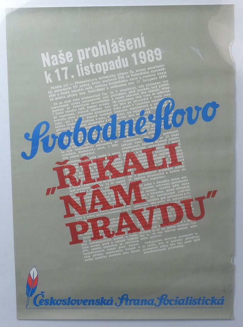 1989 Czech Socialist Party Free Speech Poster (1 of 1)