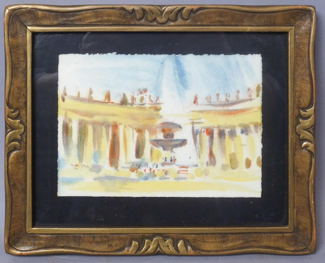 Adolf Benca Watercolor? Signed & Dedicated Card: Adolf Benca (b. 1959)-Born in Bratislava, Adolf Benca and his family immigrated to the United States in 1969. Benca studied fine arts at the Cooper Union for the Advancement of Science and Art, and re