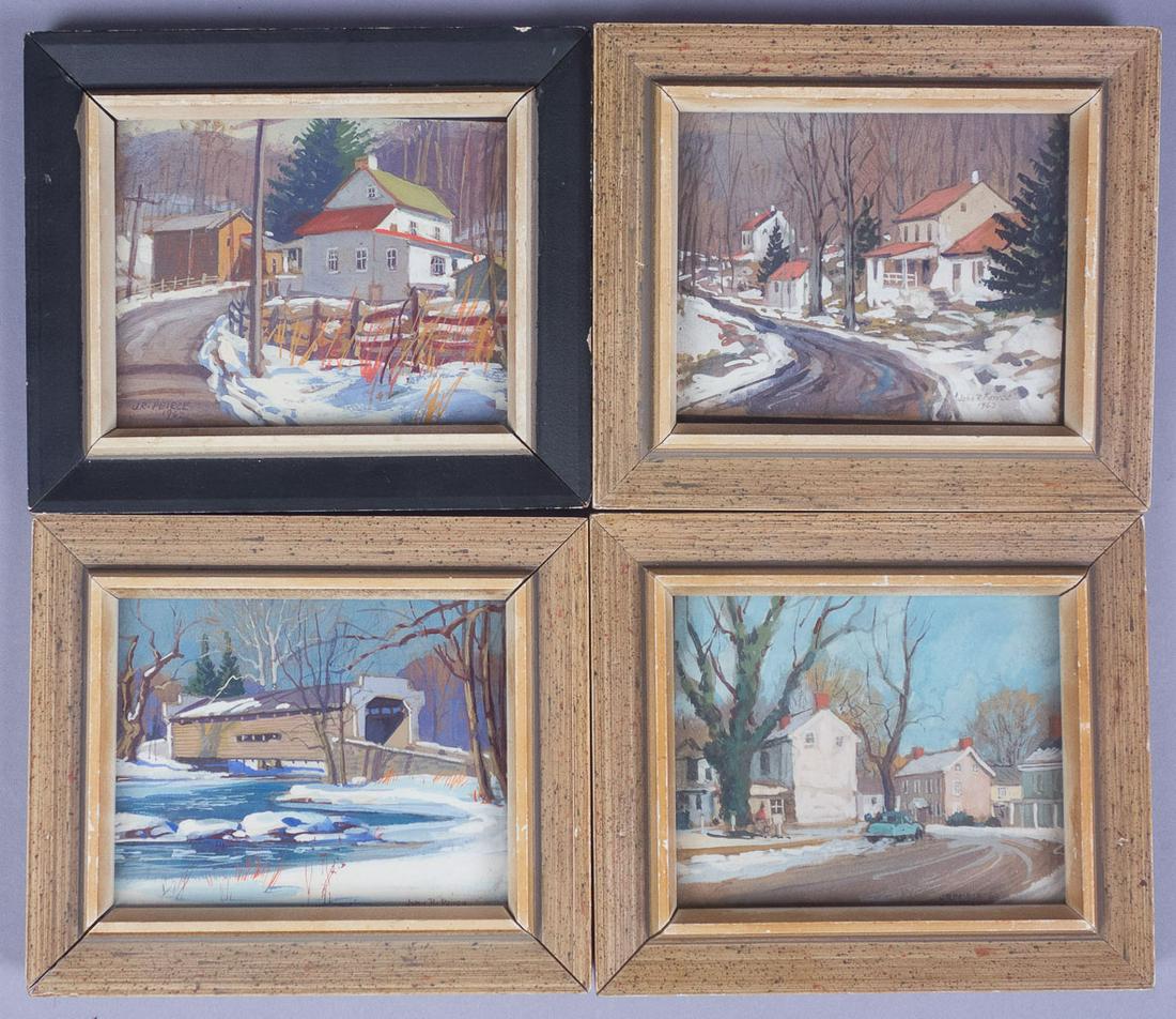 1960s Group of 4 John R Peirce Pennsylvania Town Scenes (1 of 10)