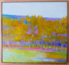 Wolf Kahn Oil Painting Grove Against a Hillside 1994