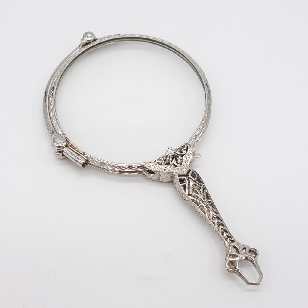 Art Deco Platinum Filigree Diamond Mechanical Lorgnette (1 of 4)
