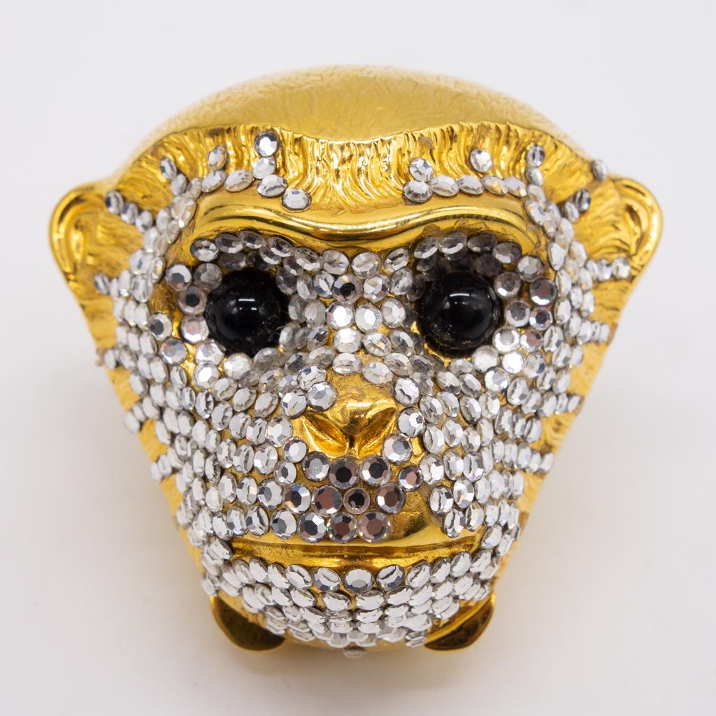 Judith Leiber Swarovski Jeweled Monkey Pill Box 1980 (1 of 4)