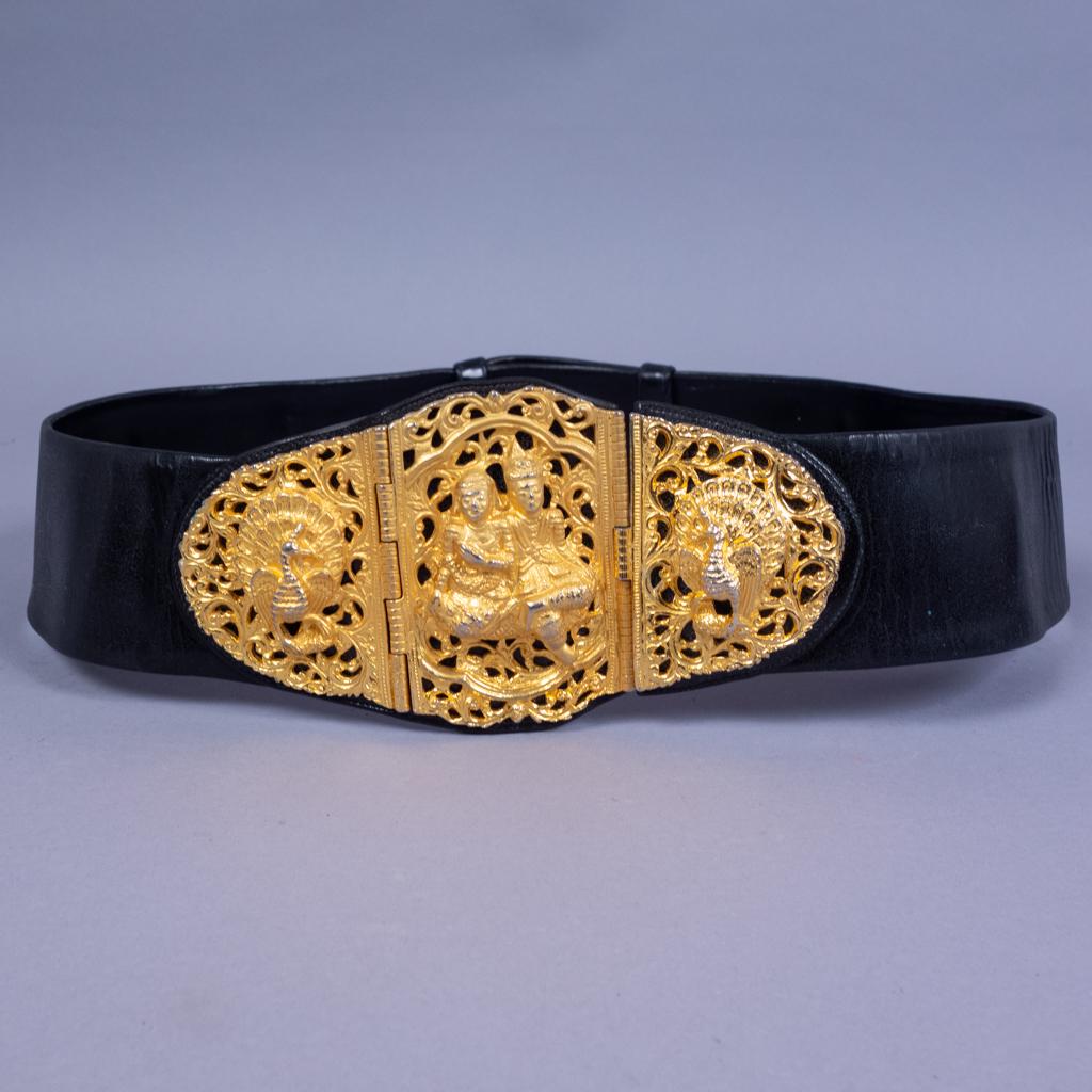 Designer Judith Leiber Peacock SE Asian Buckle Belt (1 of 3)