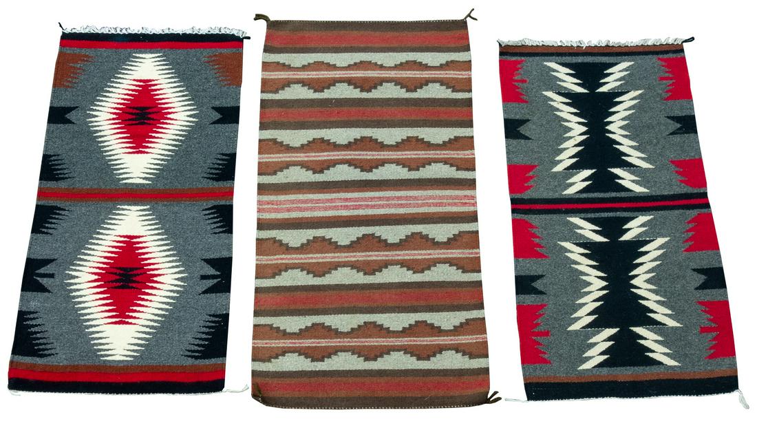 Lot 3 Native American Sm Navajo Rugs incl Helen Yazzie (1 of 6)