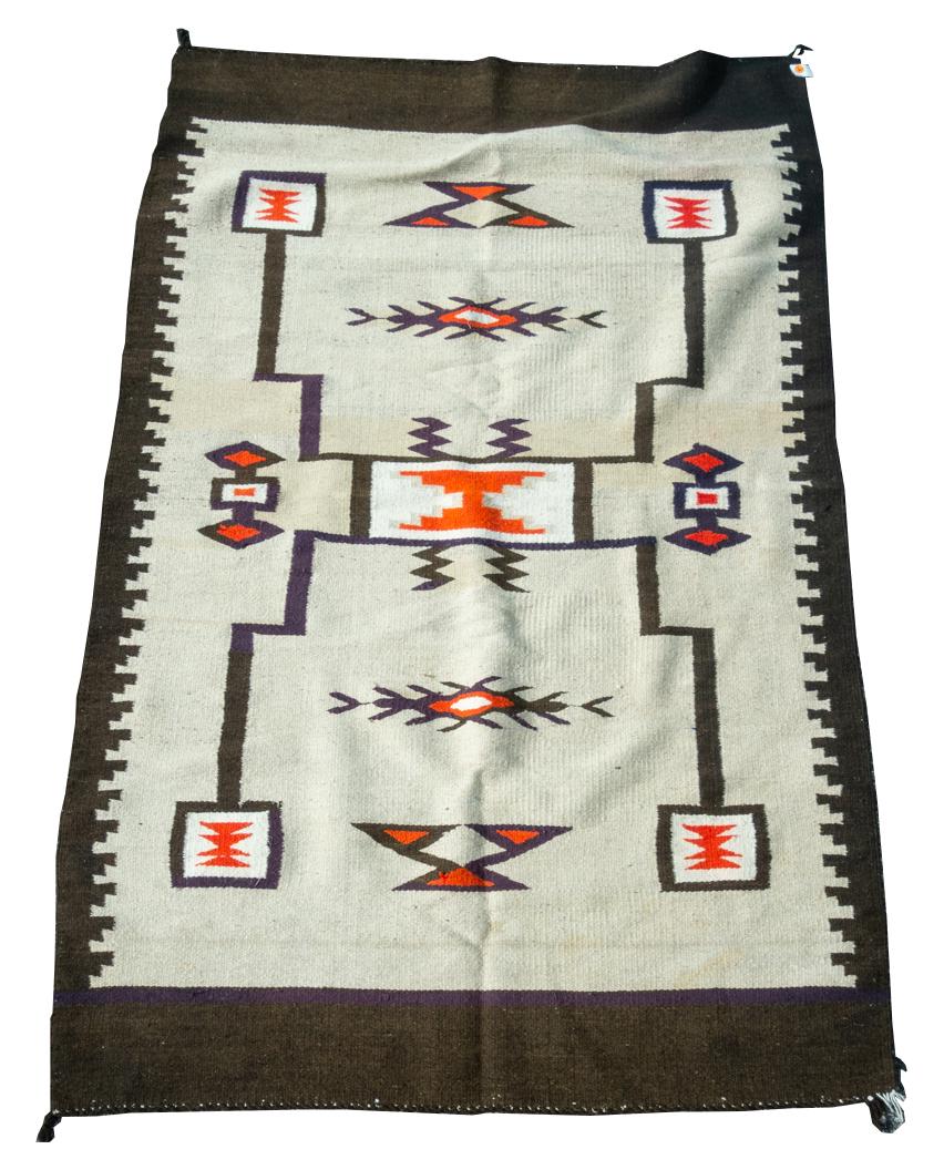 Native American Navajo Southwest Wool Rug 81 x 51" (1 of 4)