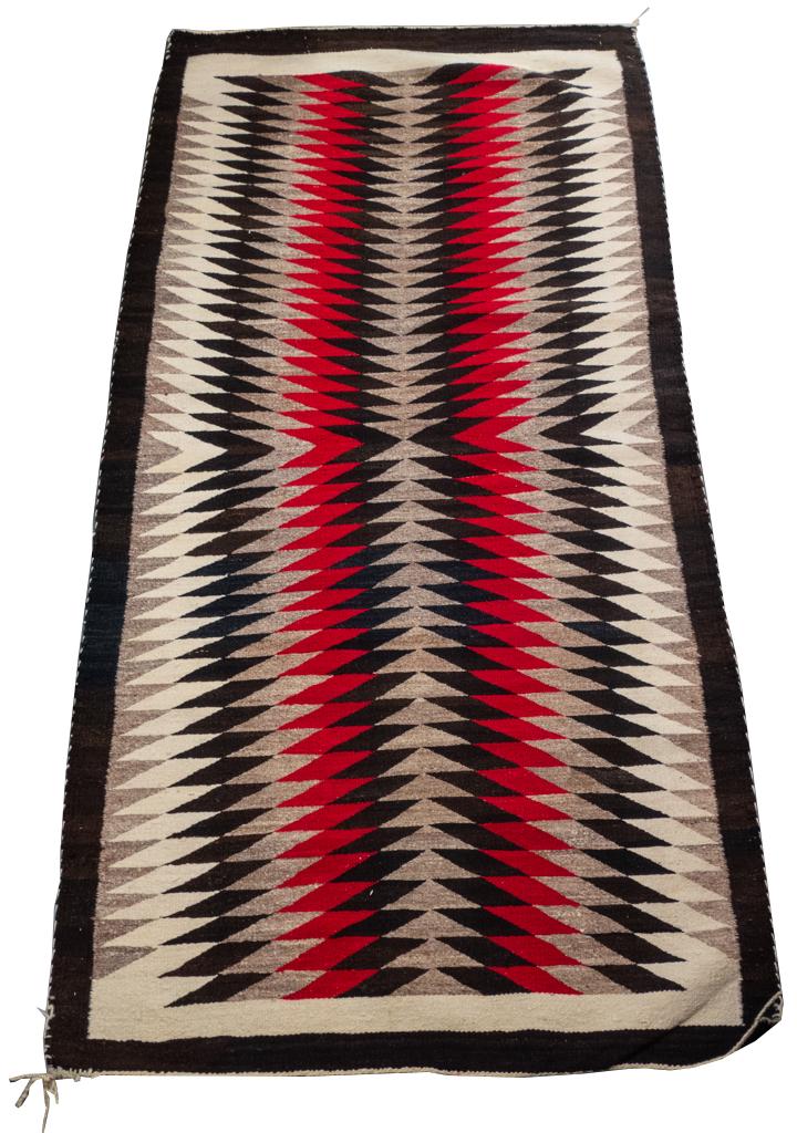 Native American Geometric Navajo Rug 67.5 x 32.5" (1 of 4)