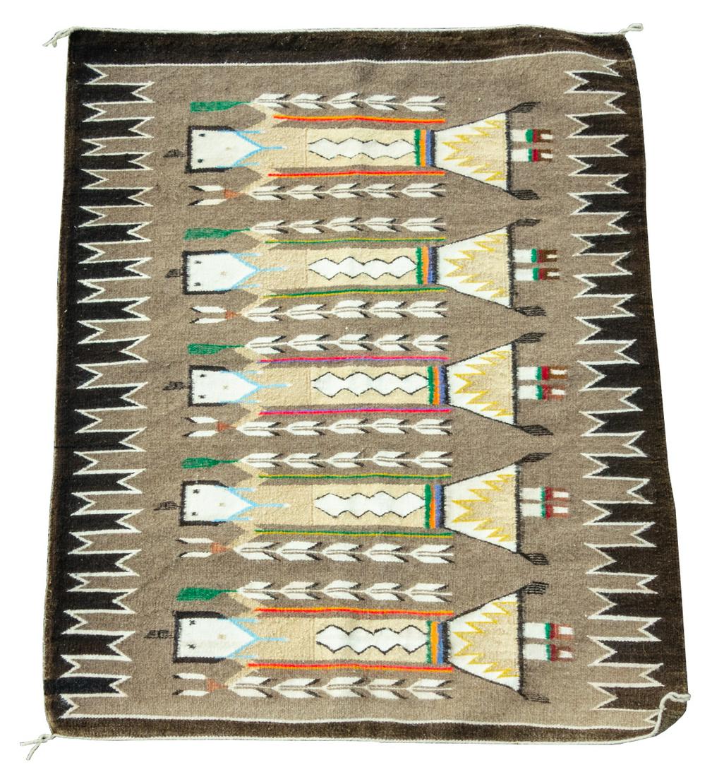 Native American Navajo Chinle 5 Figure Yei Rug (1 of 4)