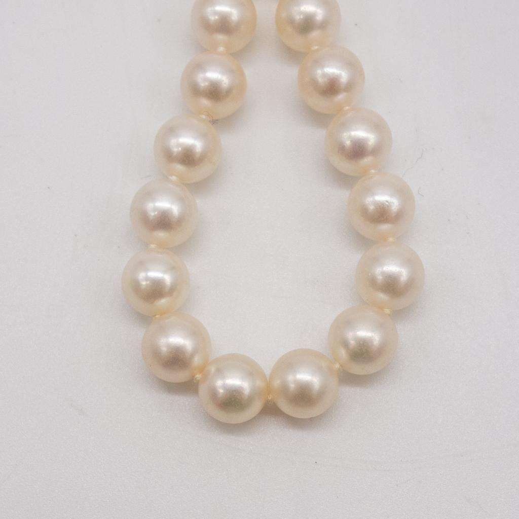 Vintage 18K Gold Mikimoto 6.5-7mm Pearl Necklace 18" (1 of 8)