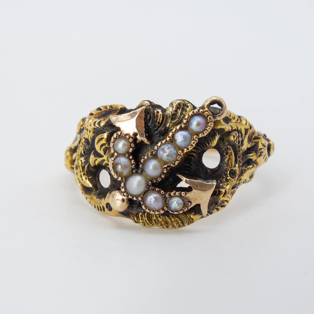 Victorian Solid Gold Seed Pearl Sailor's Sweetheart (1 of 2)