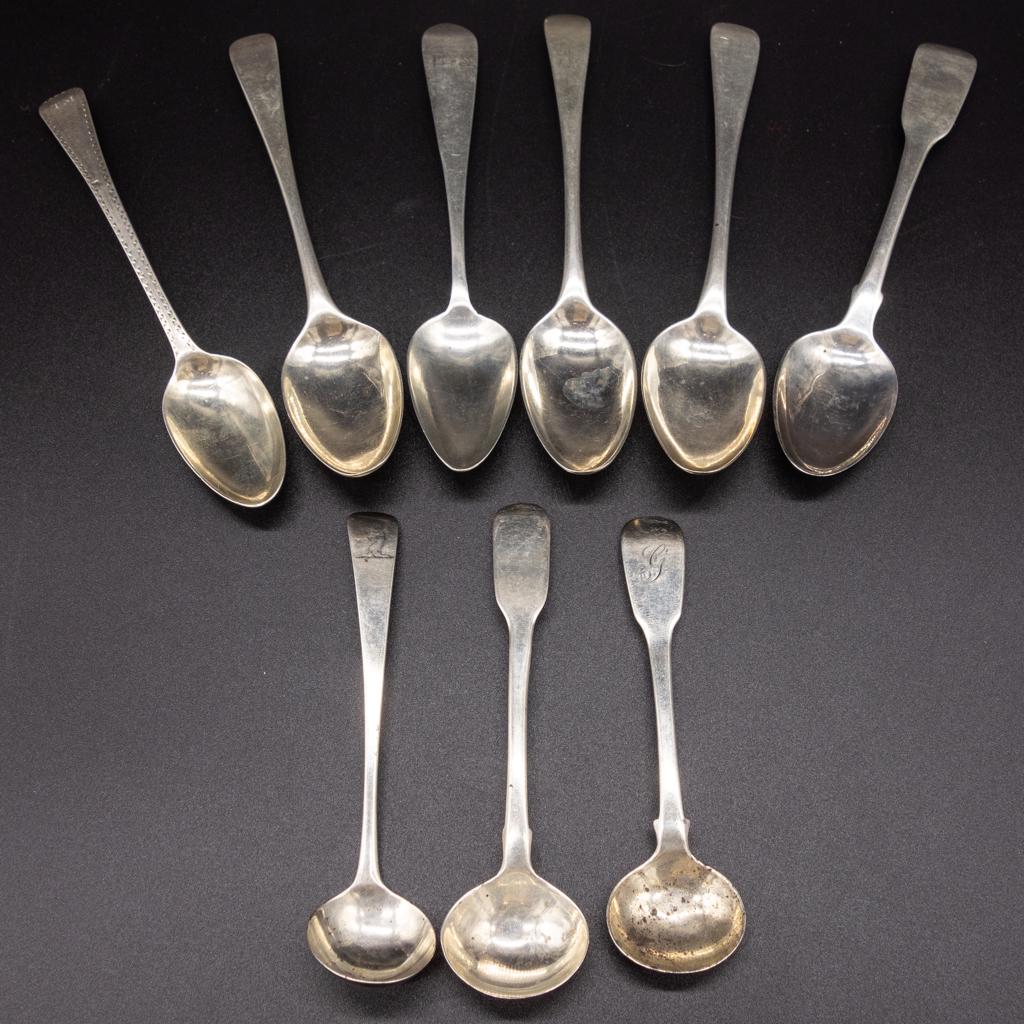 9pc Assorted Georgian English Sterling Silver Flatware (1 of 5)