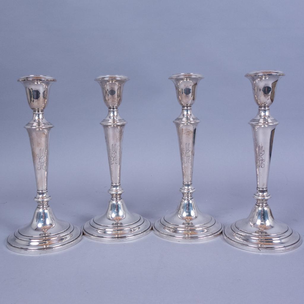 Set 4 Gorham Colonial Sterling Silver Candlesticks (1 of 5)