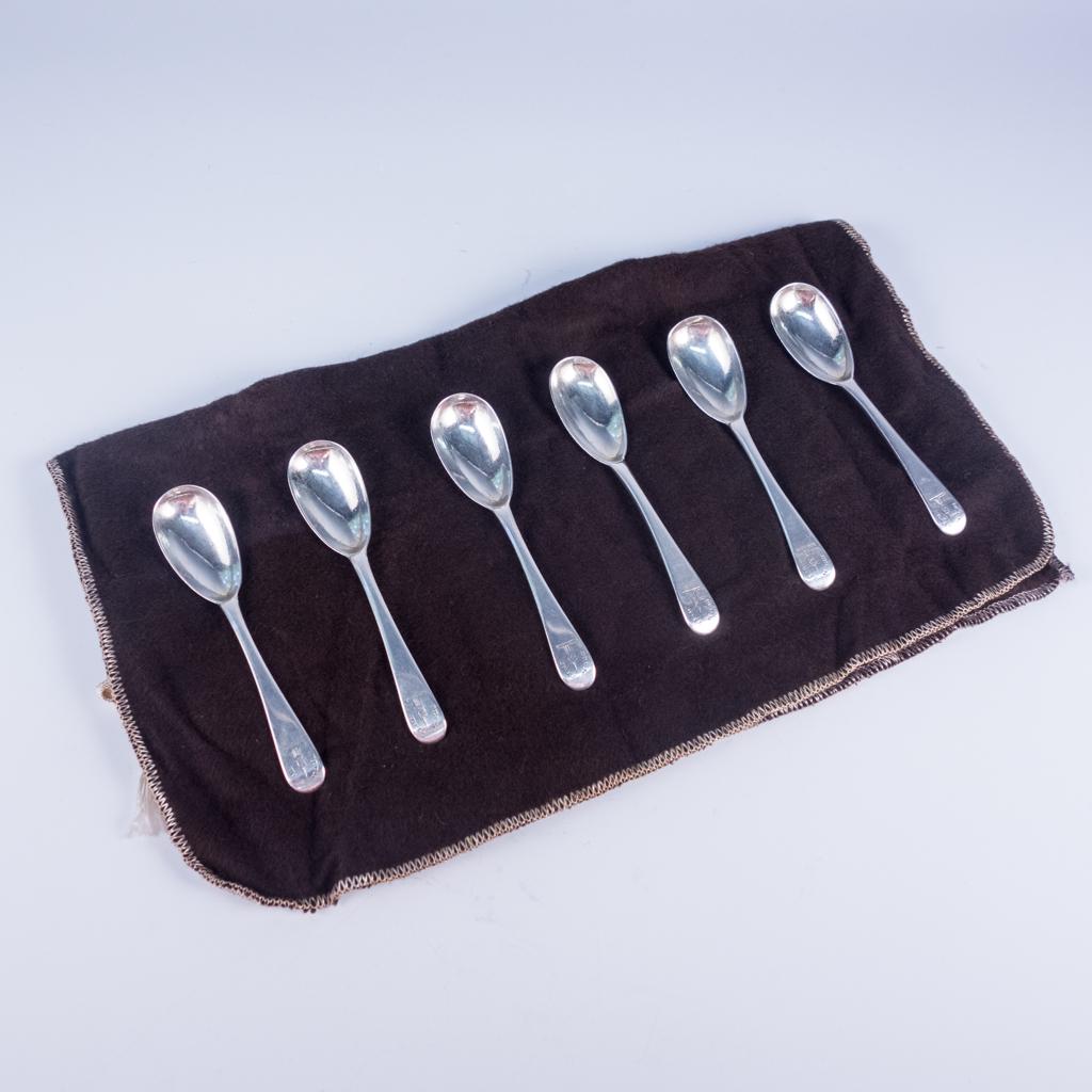Lot 6 English Eley & Fearn Sterling Silver Egg Spoons (1 of 4)