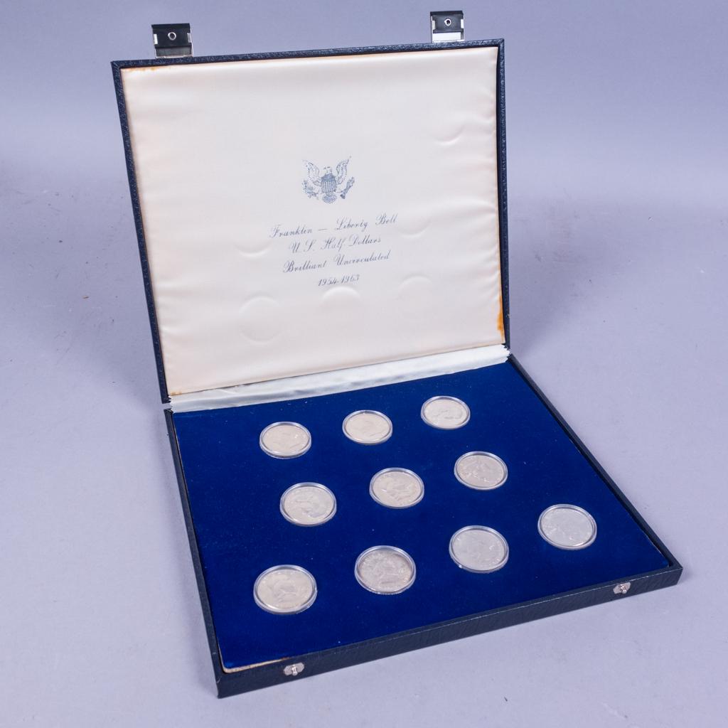 1954-63 Franklin Liberty Bell Silver 1/2 Dollar Set UNC (1 of 8)