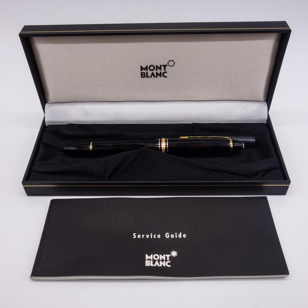 Montblanc Meisterstuck Fountain Pen New in Box: This is a vintage Montblanc Meisterstuck fountain pen crafted in Germany. 14K nib numbered 4810. The iconic white star with stylized glacial valleys crowns the top of the pen cap signifying high quali