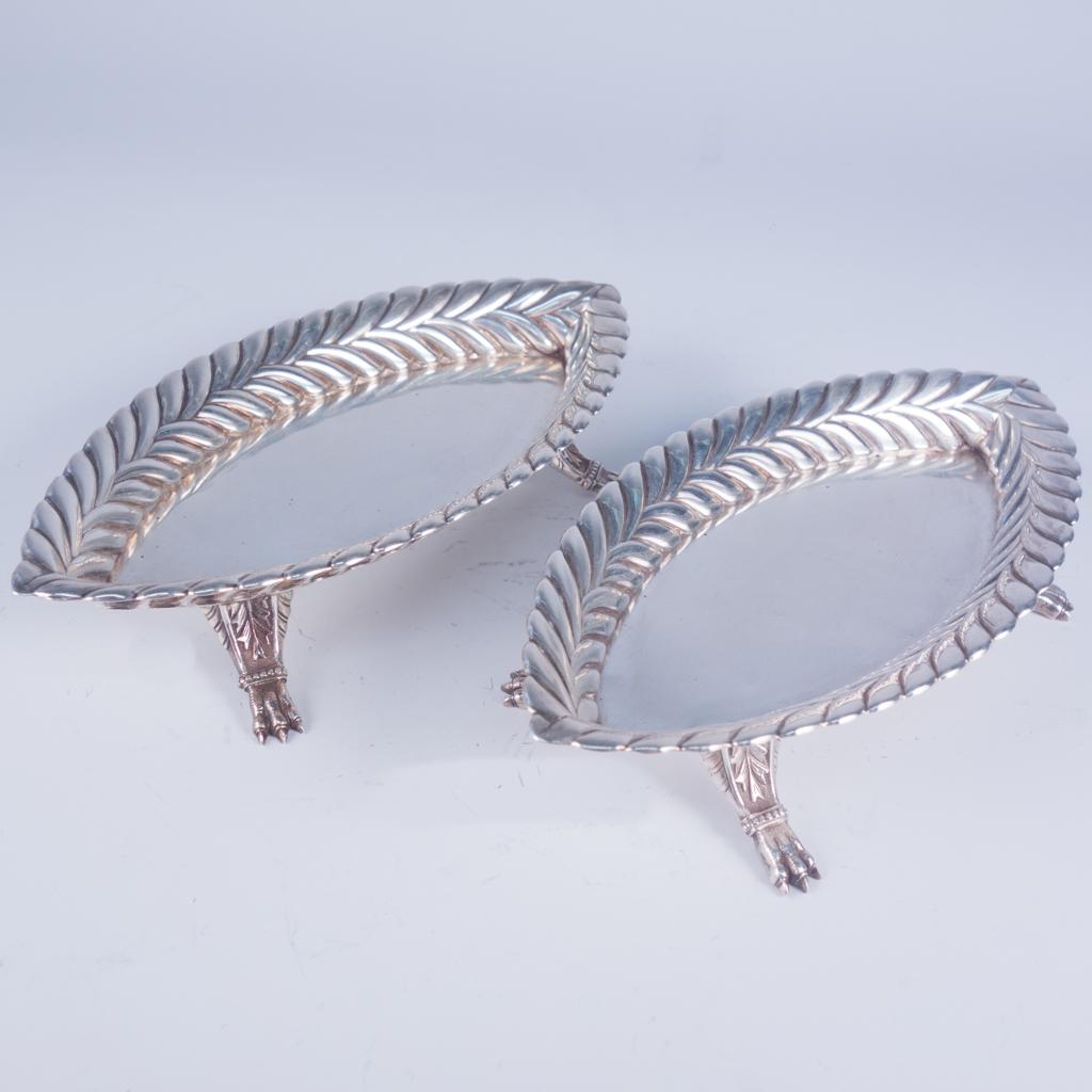 Pair Antique 19c Tiffany Sterling Silver Footed Dishes (1 of 3)