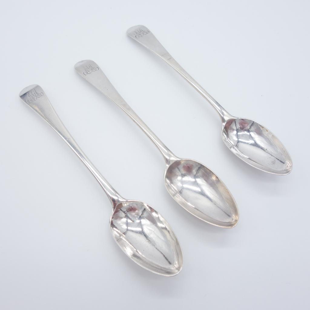 Lot 3 Jos Loring Boston American Coin Silver Teaspoons (1 of 4)