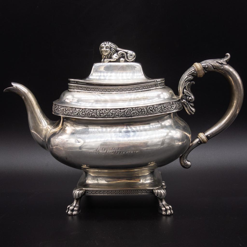 Antique 1873 Gorham Sterling Silver Lion Finial Teapot (1 of 7)