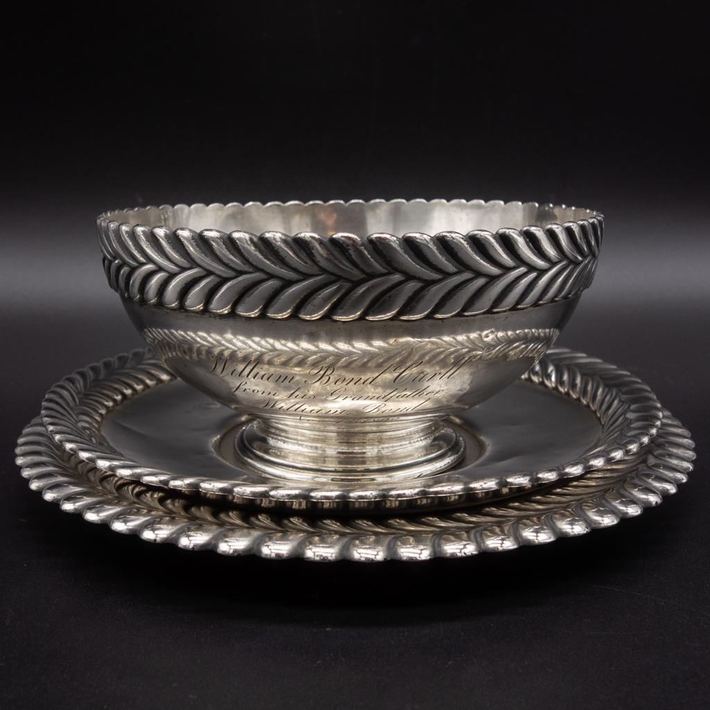 Set 3 Antique Tiffany Sterling Silver Bowl Plates 1892 (1 of 10)