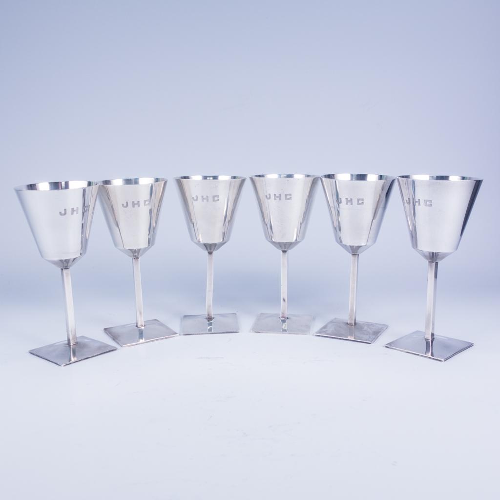 Set 6 Reed & Barton Sterling Silver Martini Glasses (1 of 5)