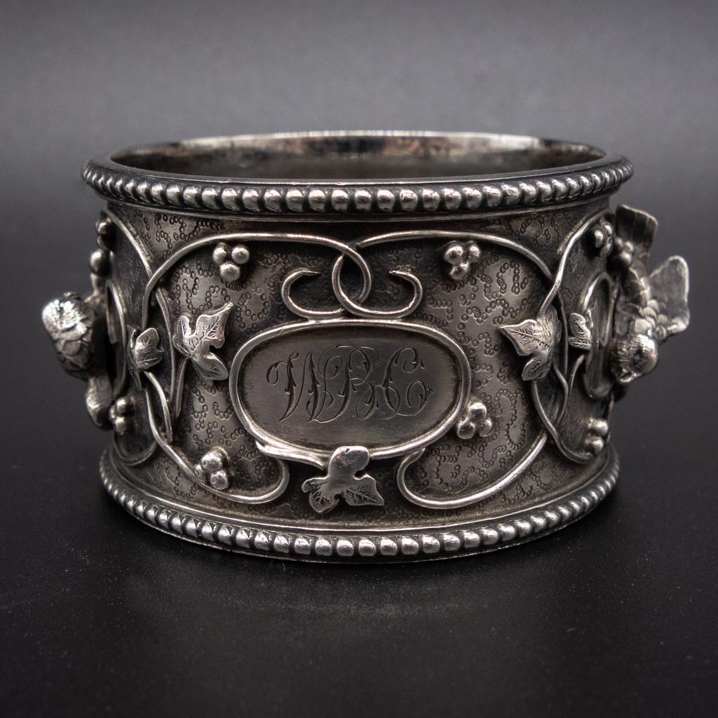 American Parrot Vine Sterling Silver Napkin Ring 1891 (1 of 3)