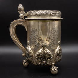 Large English Silver Peg Tankard for Norwegian Market