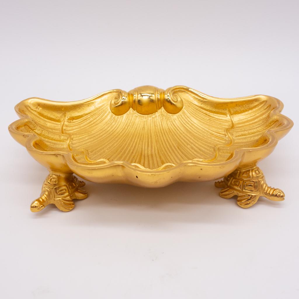 Sherle Wagner Shell w Turtle Feet Gilded Soap Dish #2 (1 of 3)