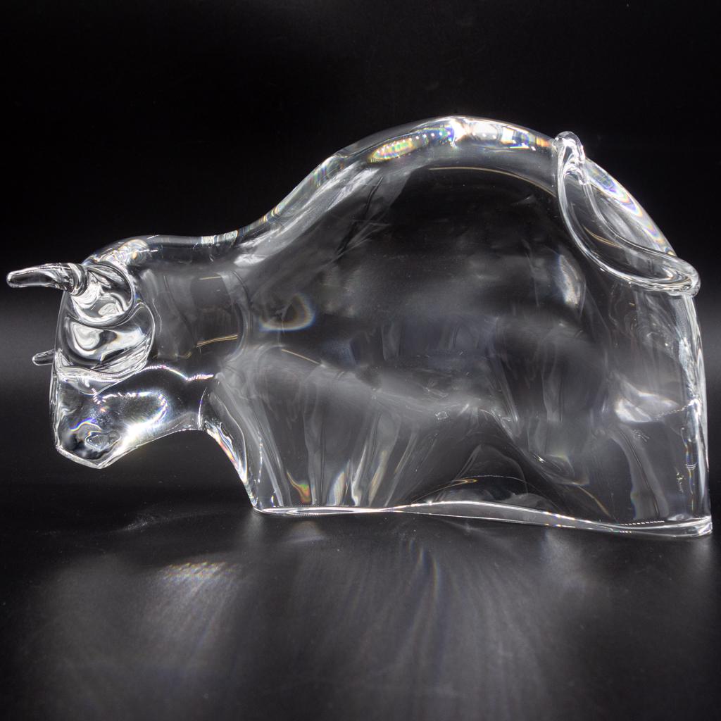 Vintage Steuben Signed Art Glass Bull Figurine (1 of 5)