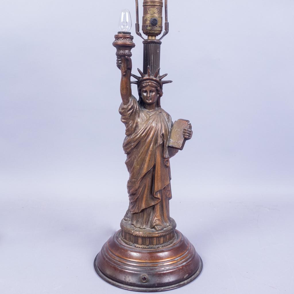 Antique Early 20c Figural Statue of Liberty Lamp (1 of 8)