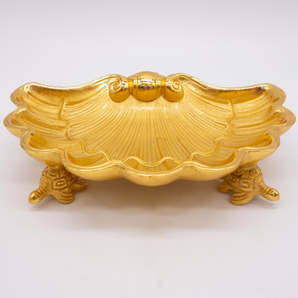 Sherle Wagner Shell w Turtle Feet Gilded Soap Dish (1 of 3)