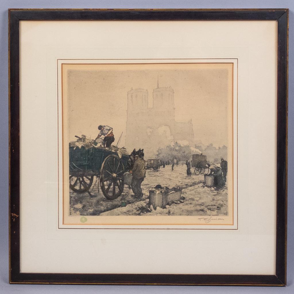 Signed TF Simon Paris Street Notre Dame Print (1 of 5)