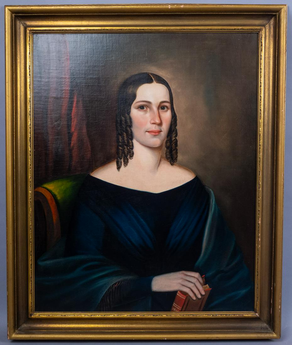 Original William Rimmer Oil Painting Portrait of Lady (1 of 4)