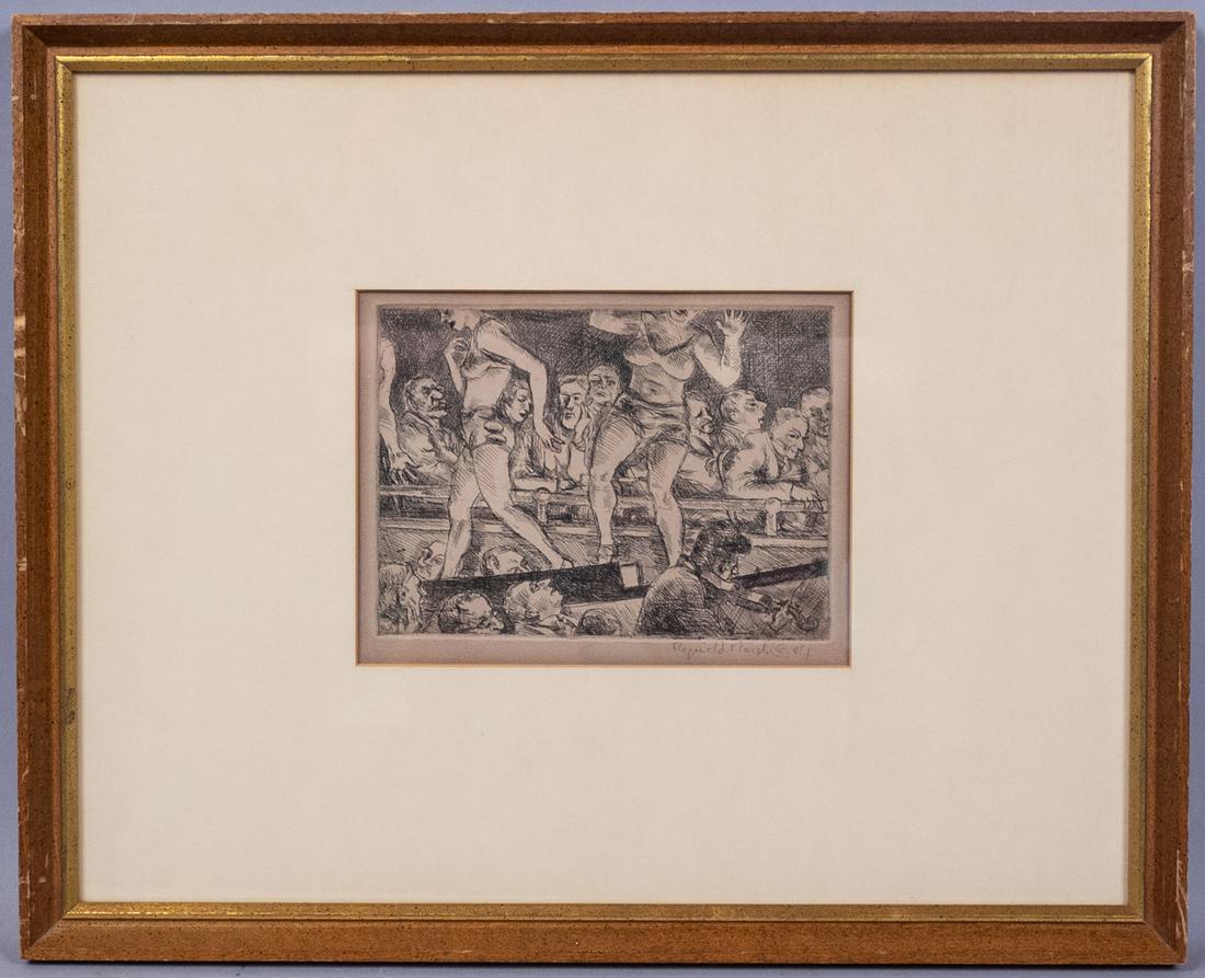 Signed Reginald Marsh Burlesque Runway Etching 1939 (1 of 5)