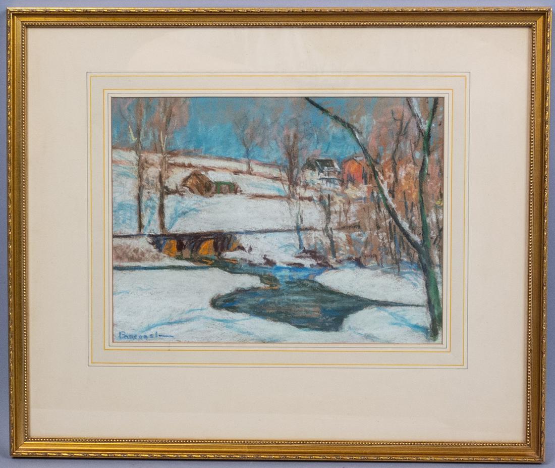 Morris Hall Pancoast Pastel Drawing Winter Landscape (1 of 4)