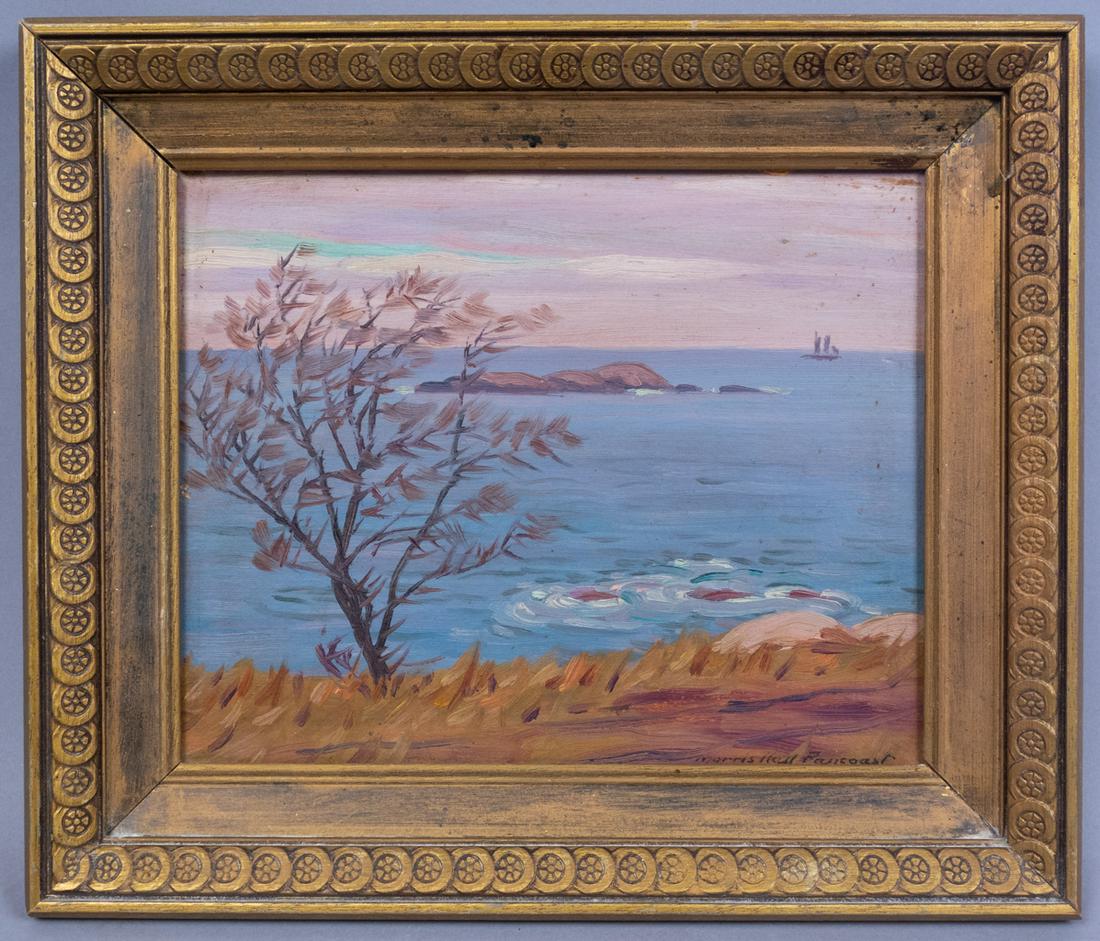 Signed Morris Hall Pancoast Seascape Oil Painting (1 of 4)