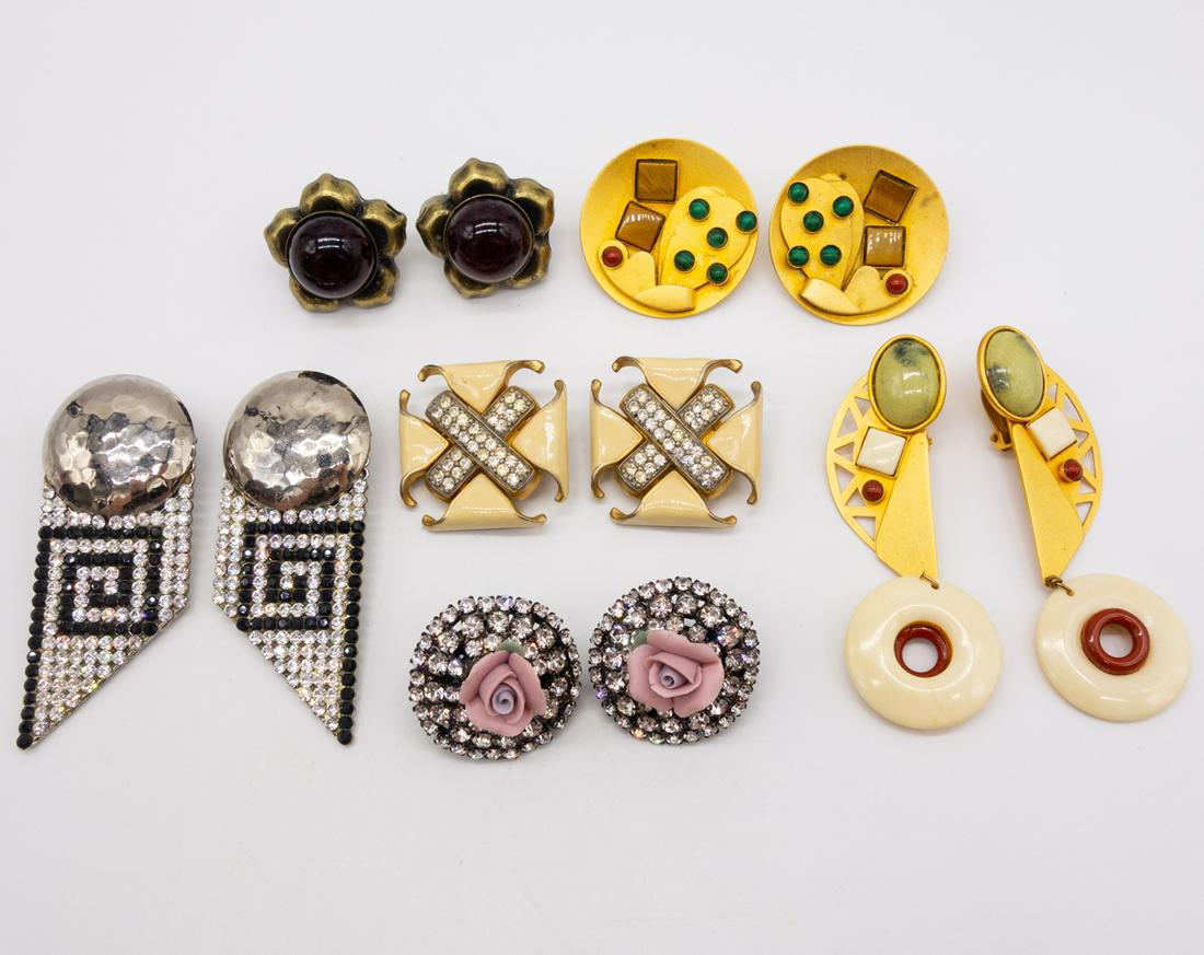 Vintage Lot 6 Pair Earrings incl Gale Rothstein VRBA (1 of 6)