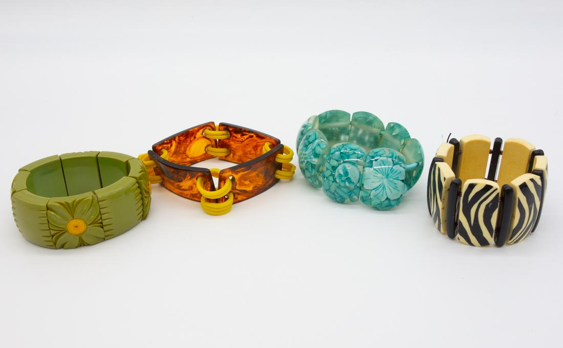 Vintage Mid Century Lot of 4 Bakelite Bracelets (1 of 1)