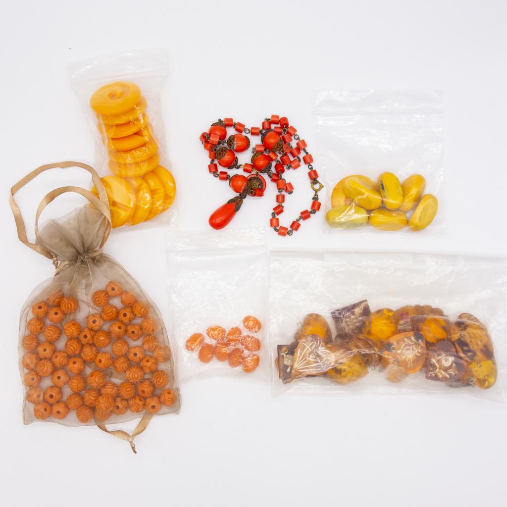 Vintage Lot Jewelry Making Beads incl Reverse Carved (1 of 1)