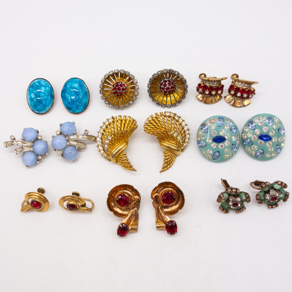 Vintage Lot 9 Ladies Fashion Earrings incl Weiss, 925 (1 of 2)