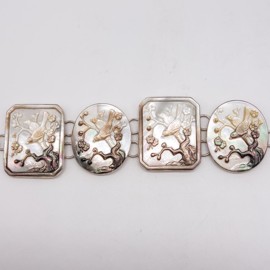 Amy Kahn Russell Sterling Silver MOP Panel Bracelet (1 of 4)