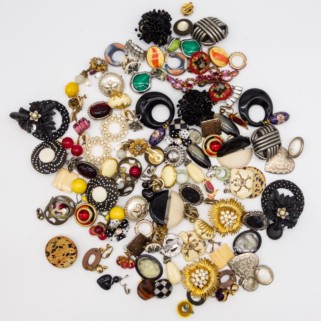 Vintage Lot 50 Pairs Earrings incl Coro, Hobe, Weiss (1 of 2)