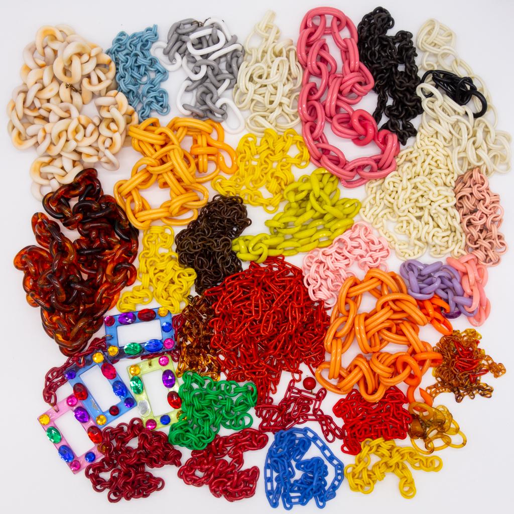 Lot of Vintage Plastic Link Chains for Jewelry Making (1 of 1)