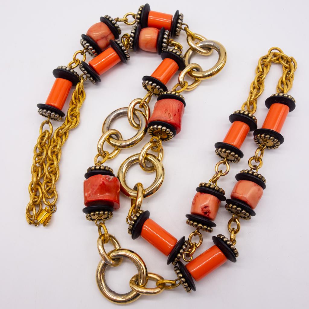 Mid Century Lawrence VRBA Coral Bead Necklace (1 of 2)