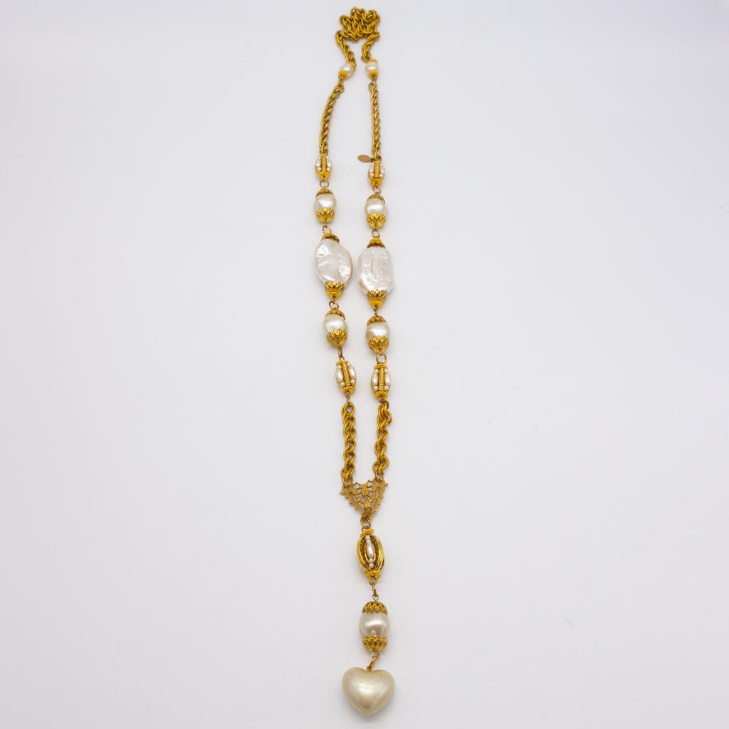 Vintage Lawrence VRBA Large Faux Pearl Runway Necklace (1 of 2)