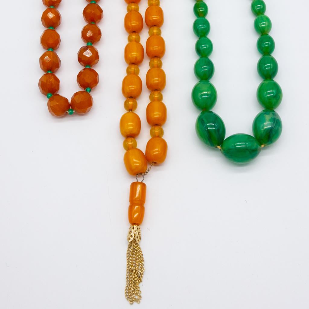 Vintage Bakelite Lot of 3 Beaded Necklaces (1 of 1)