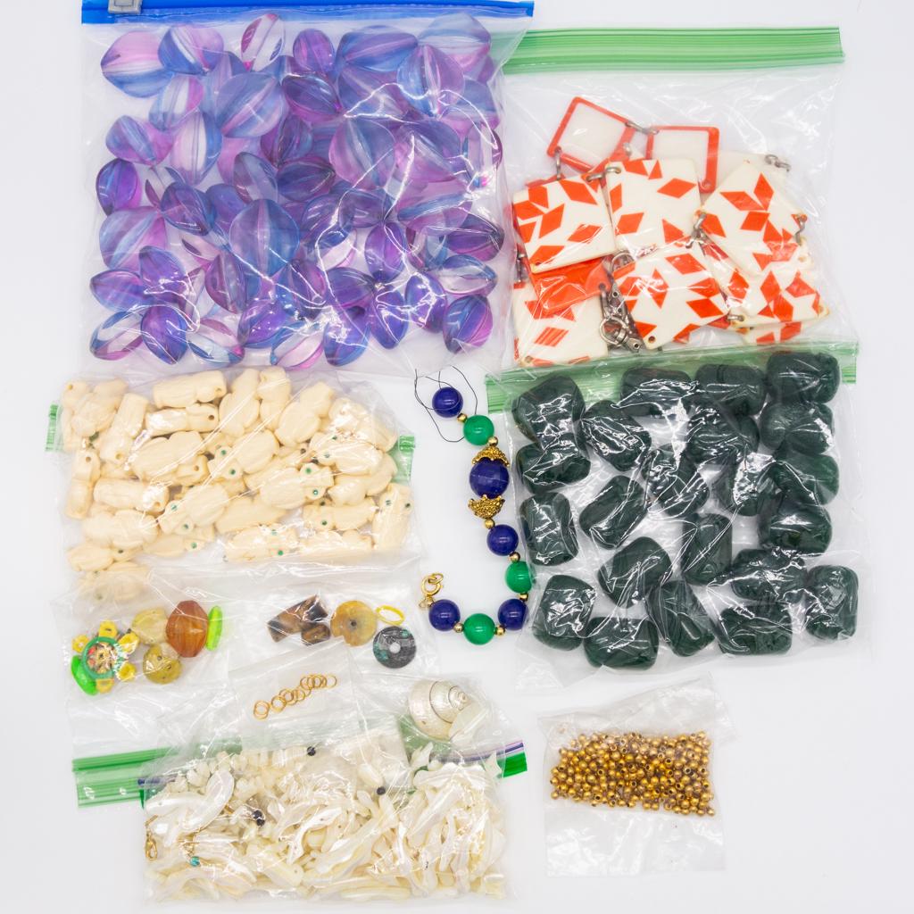 Large Vintage Lot Jewelry Beads, Findings, incl Owls (1 of 1)