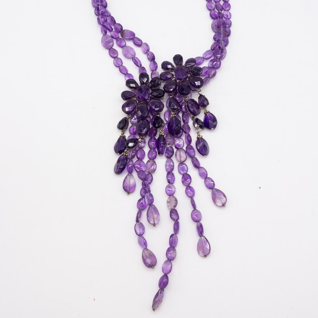Vintage Designer Siman Tu Amethyst Necklace Suite w Box (1 of 3)