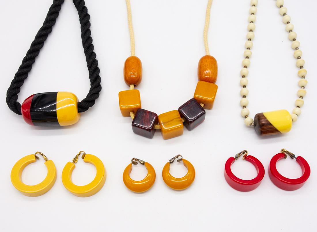 Vintage Bakelite Earrings, Necklaces incl Laminated (1 of 1)