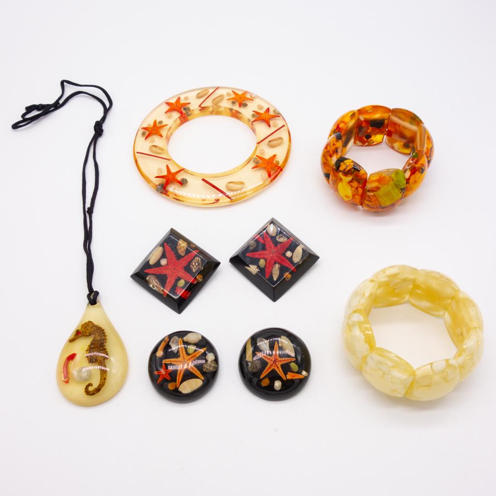 Vintage Seashore Theme Bracelets, Pins, Earrings (1 of 2)