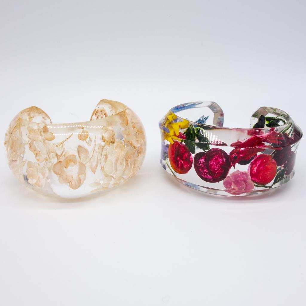 Vintage Joyce Francis Reverse Carved Painted Bracelets (1 of 3)