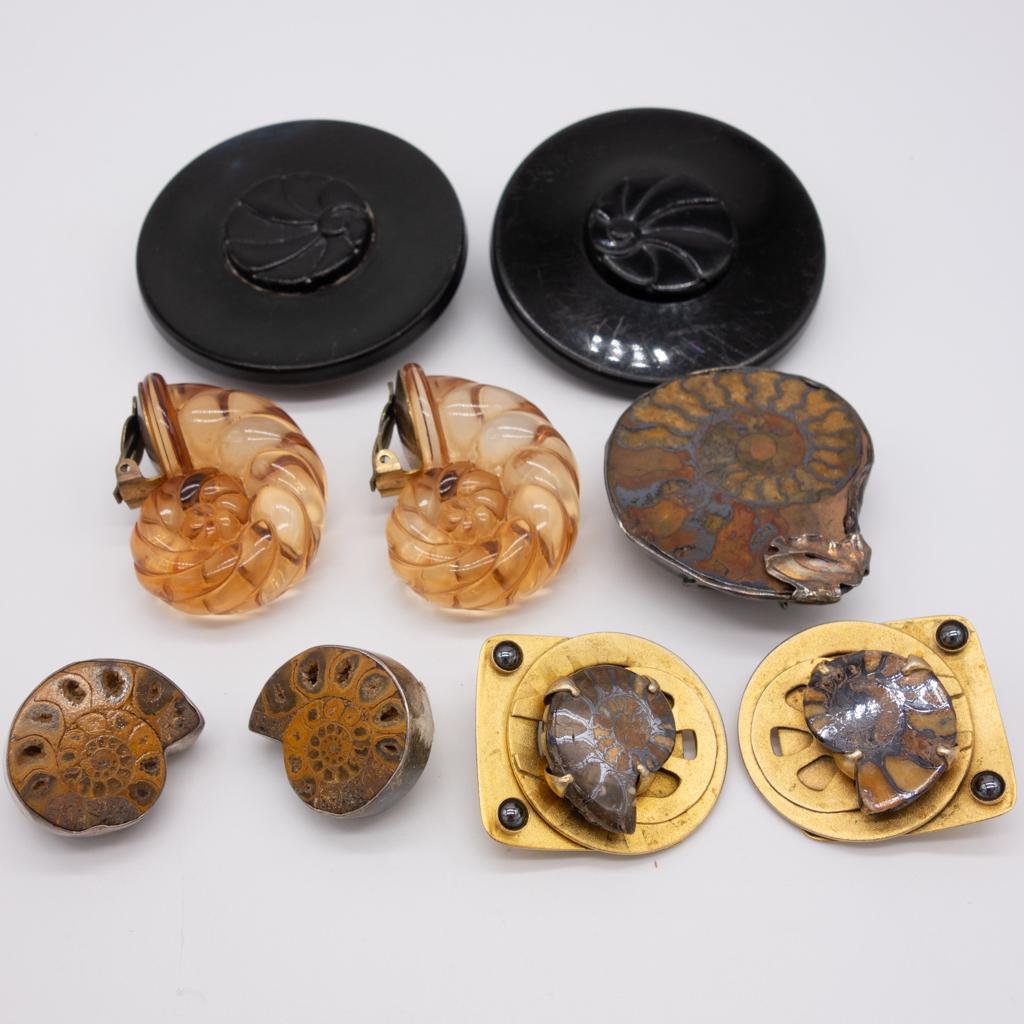 Vintage Ammonite Seashell Jewelry incl Fossils Silver (1 of 2)